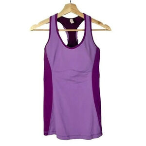 Lucy Purple Two Tone Racerback Fitted Athletic Tank Top M